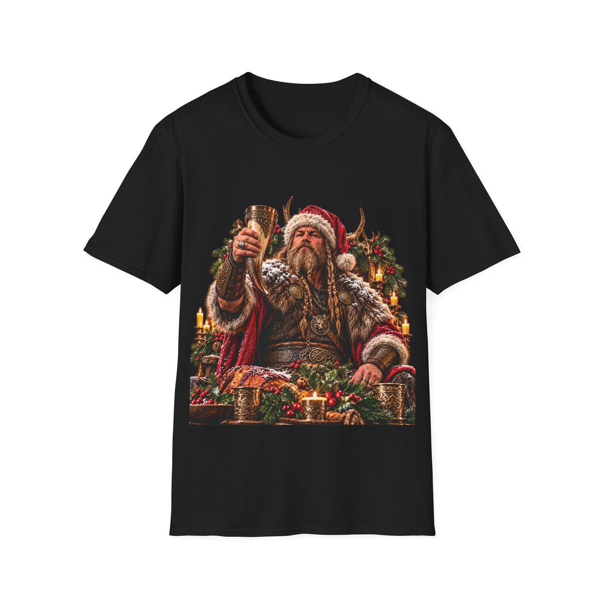 Viking Yule Toast Christmas T-Shirt – Nordic Holiday Warrior Tee