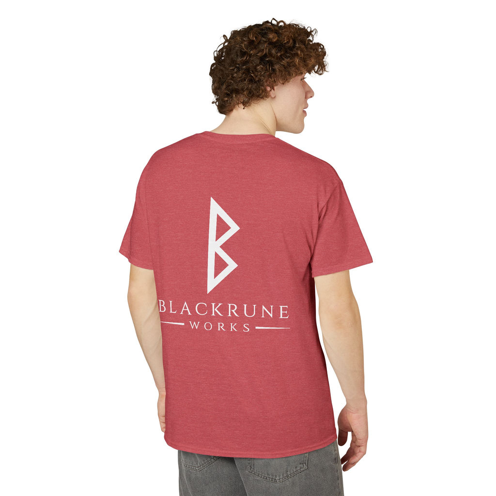 Black Rune Works Signature DryBlend T-Shirt Front and Back Logo
