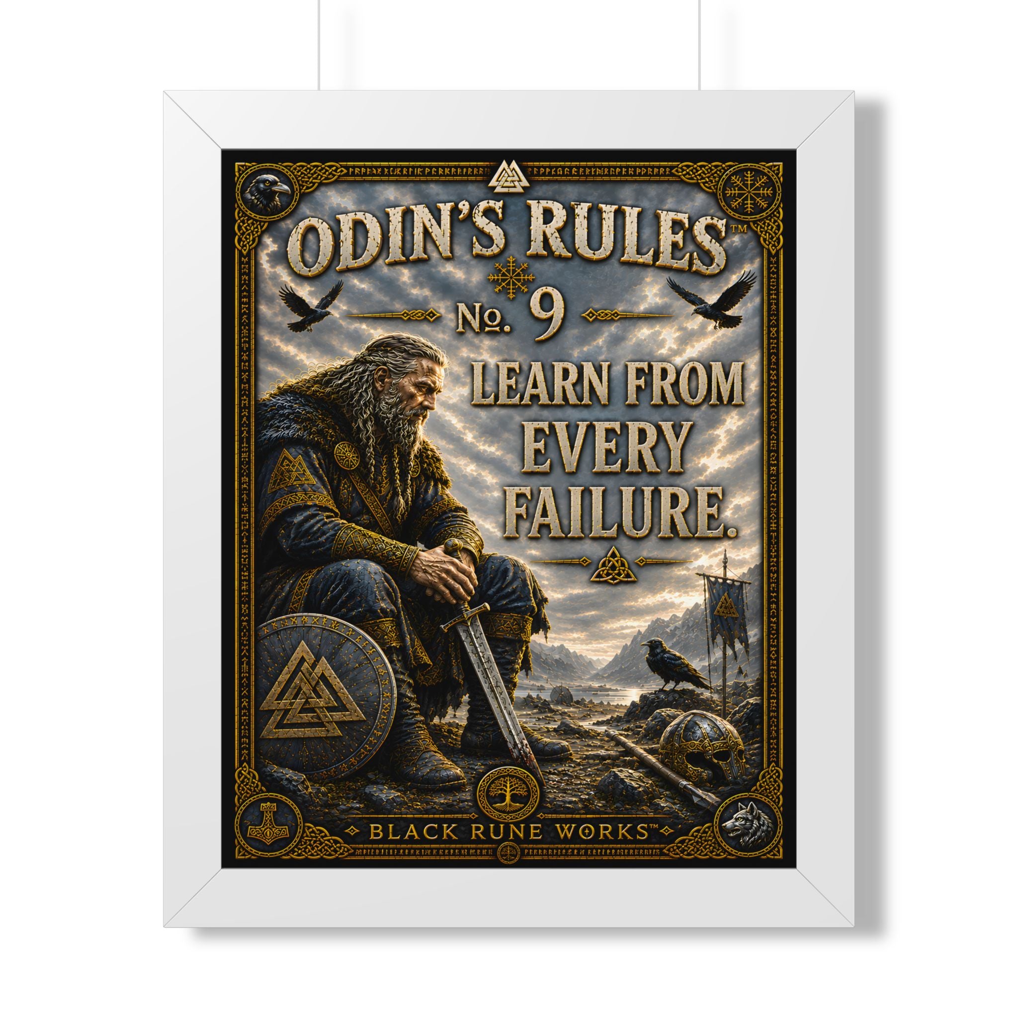 ODIN'S RULES™ No. 9 – Learn From Every Failure Framed Poster