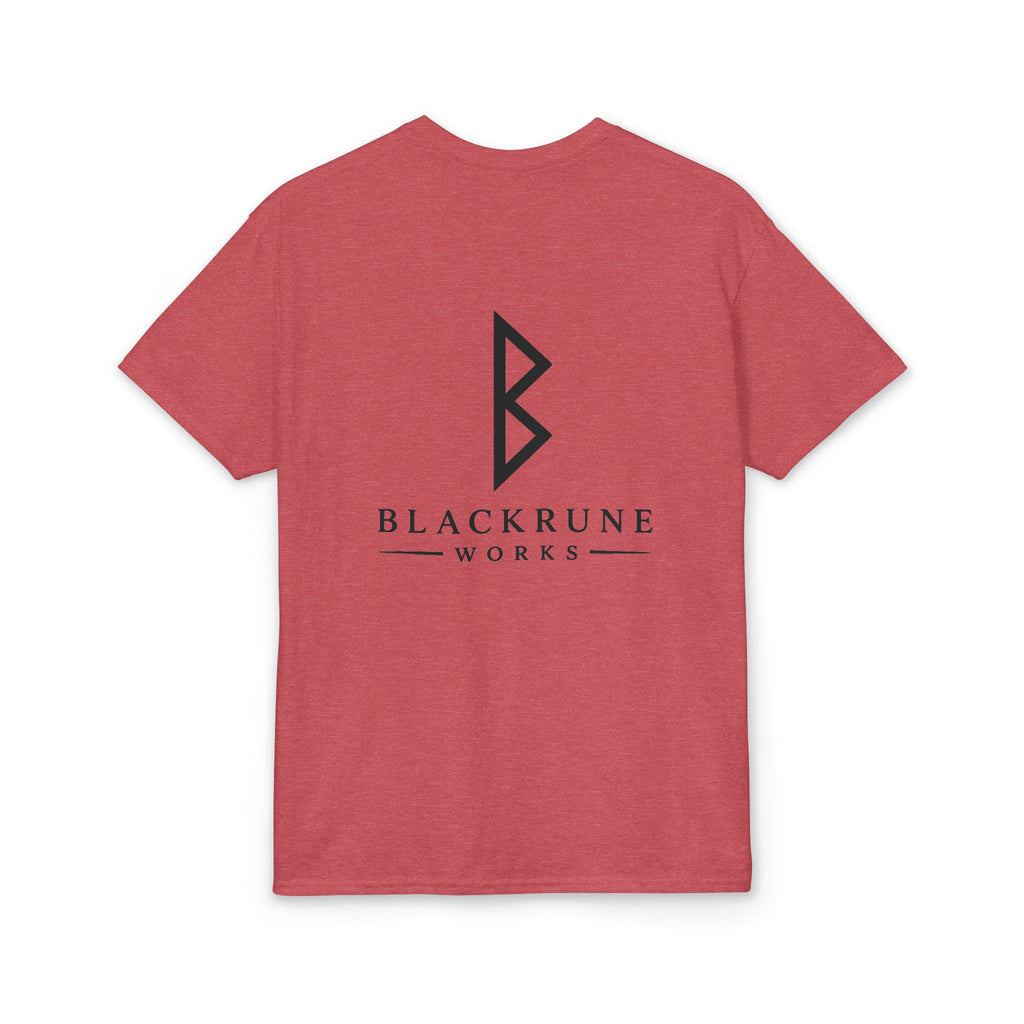 Black Rune Works Signature DryBlend T-Shirt Front and Back Logo