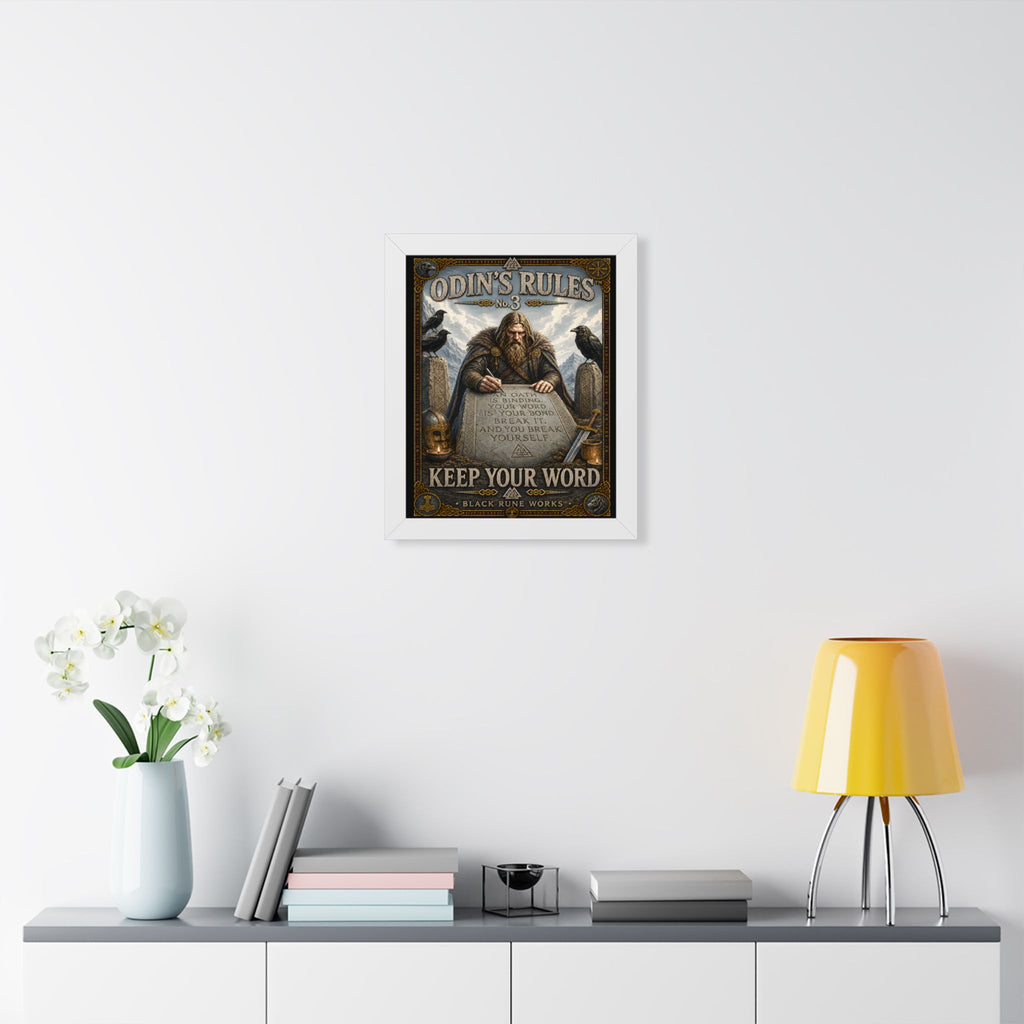 ODIN'S RULES™ No. 3 – Keep Your Word Framed Poster
