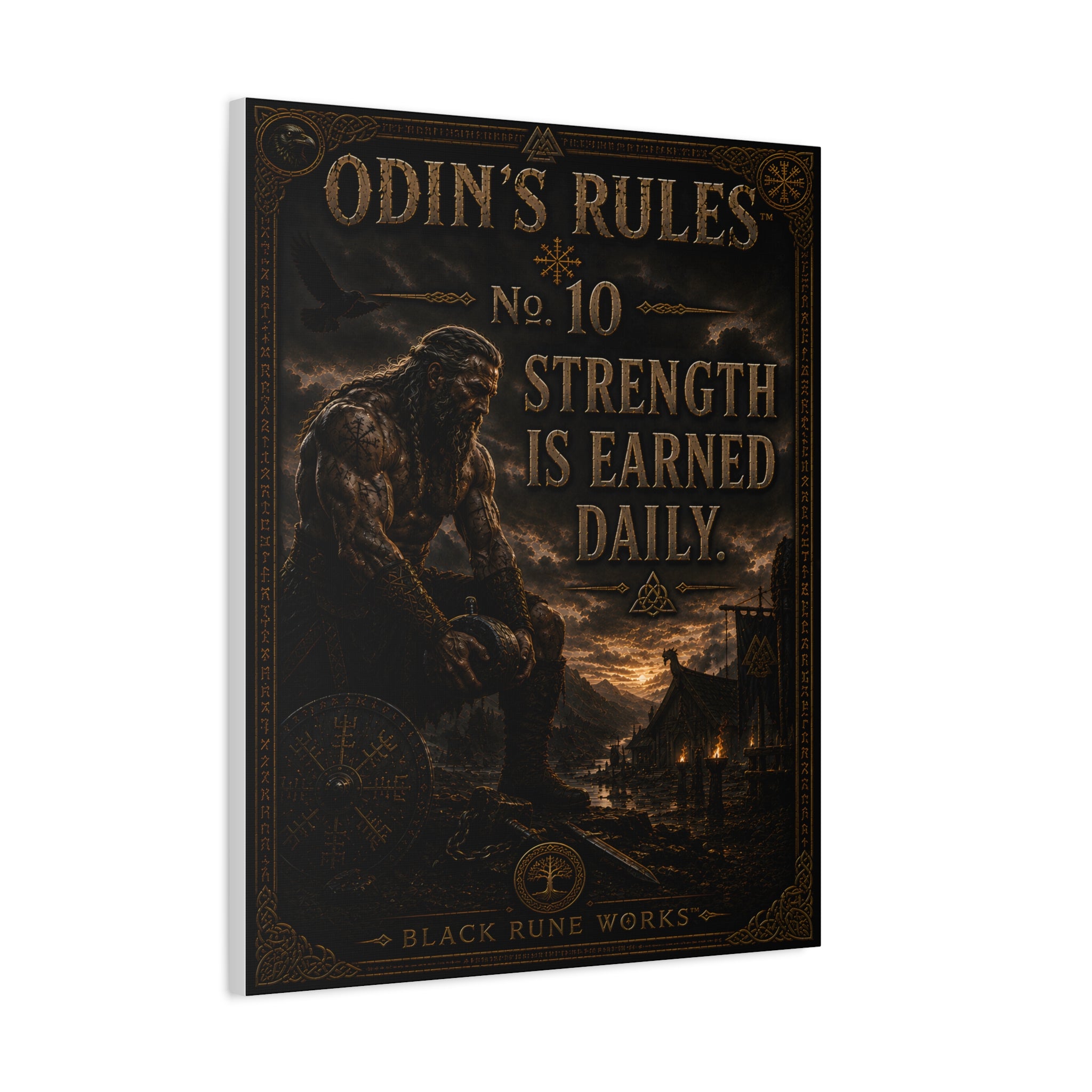 ODIN'S RULES™ No. 10 – Strength Is Earned Daily Canvas