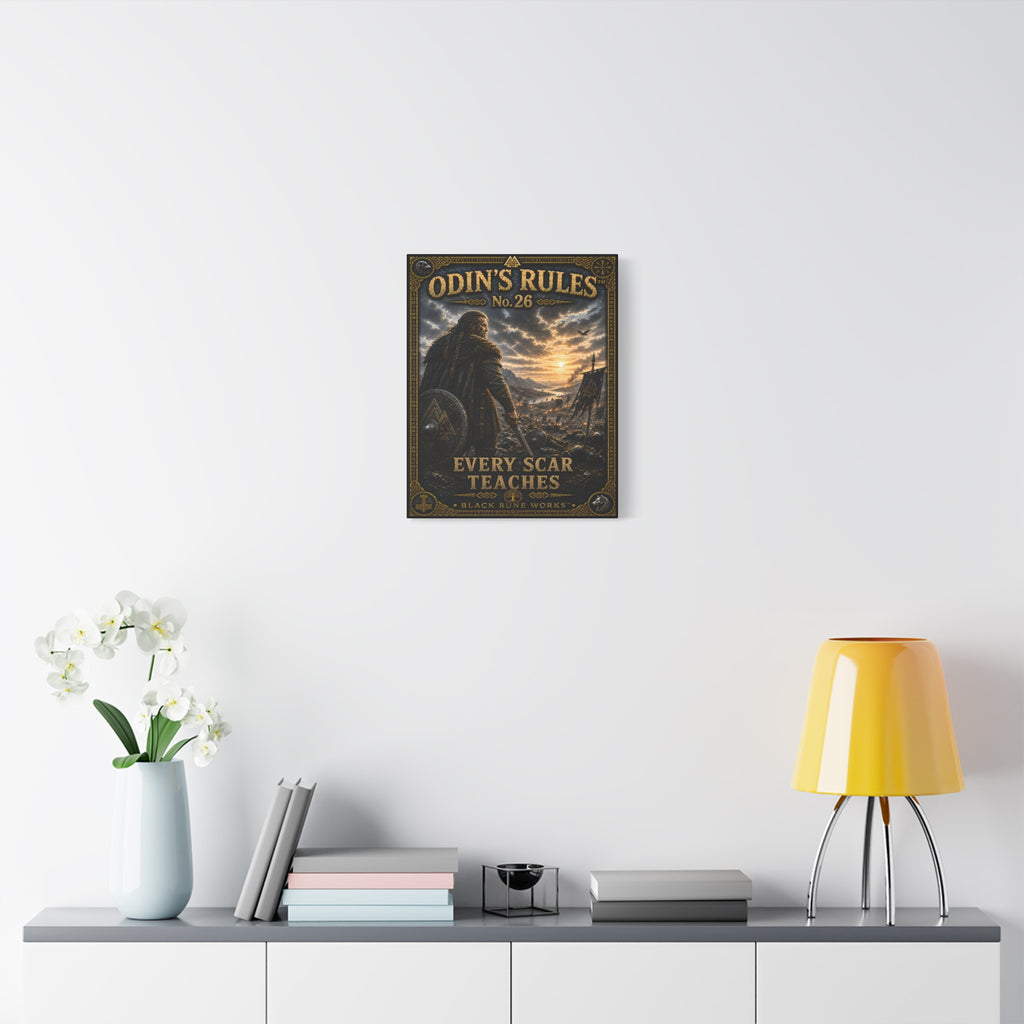 ODIN'S RULES™ No. 26 – Every Scar Teaches | Viking Inspirational Canvas Print