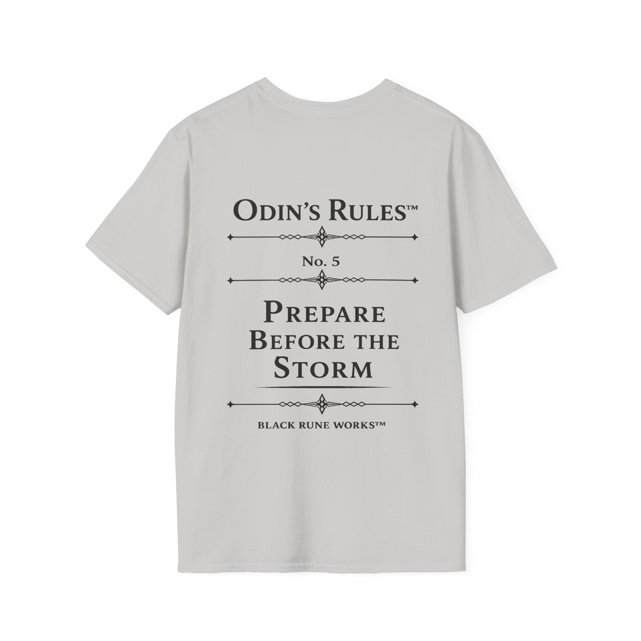 Odin's Rules™ Rule #5 | Prepare Before the Storm | Viking Norse Warrior Shirt | Black Rune Works