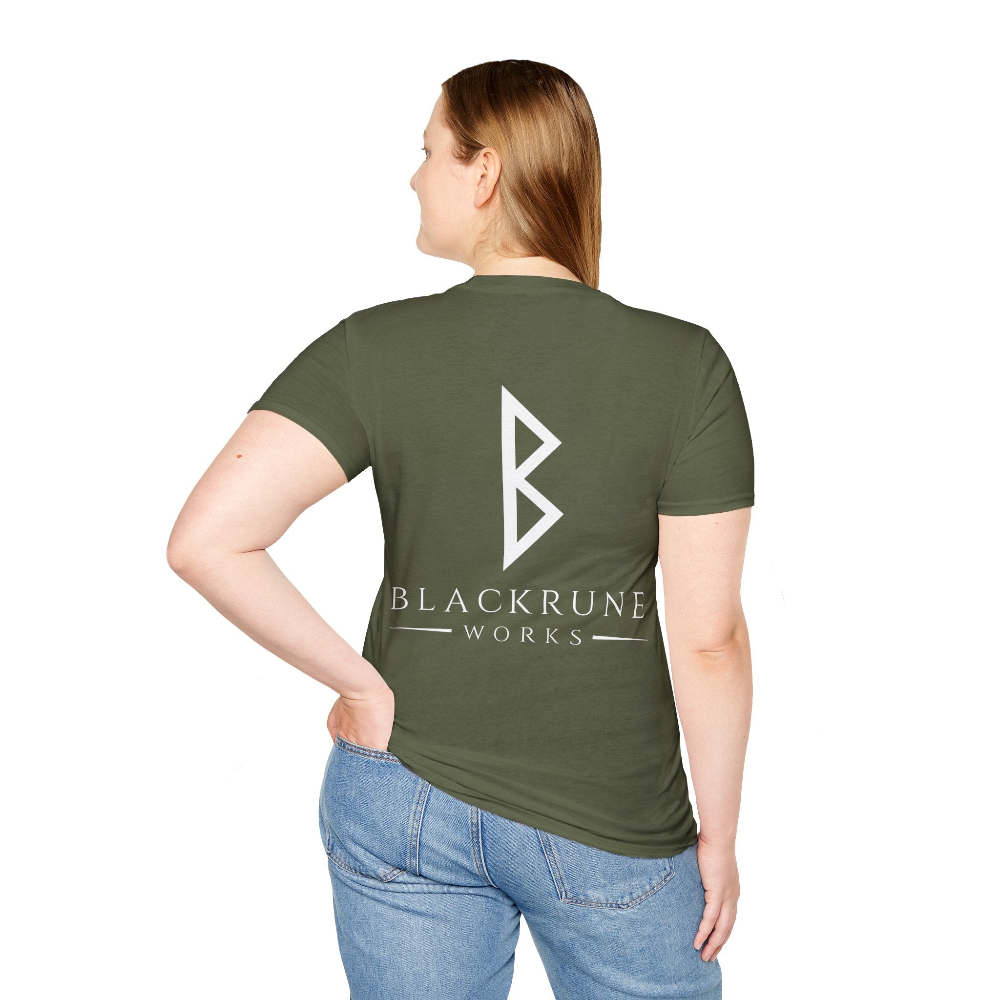 Black Rune Works Logo TShirt Back Large Logo