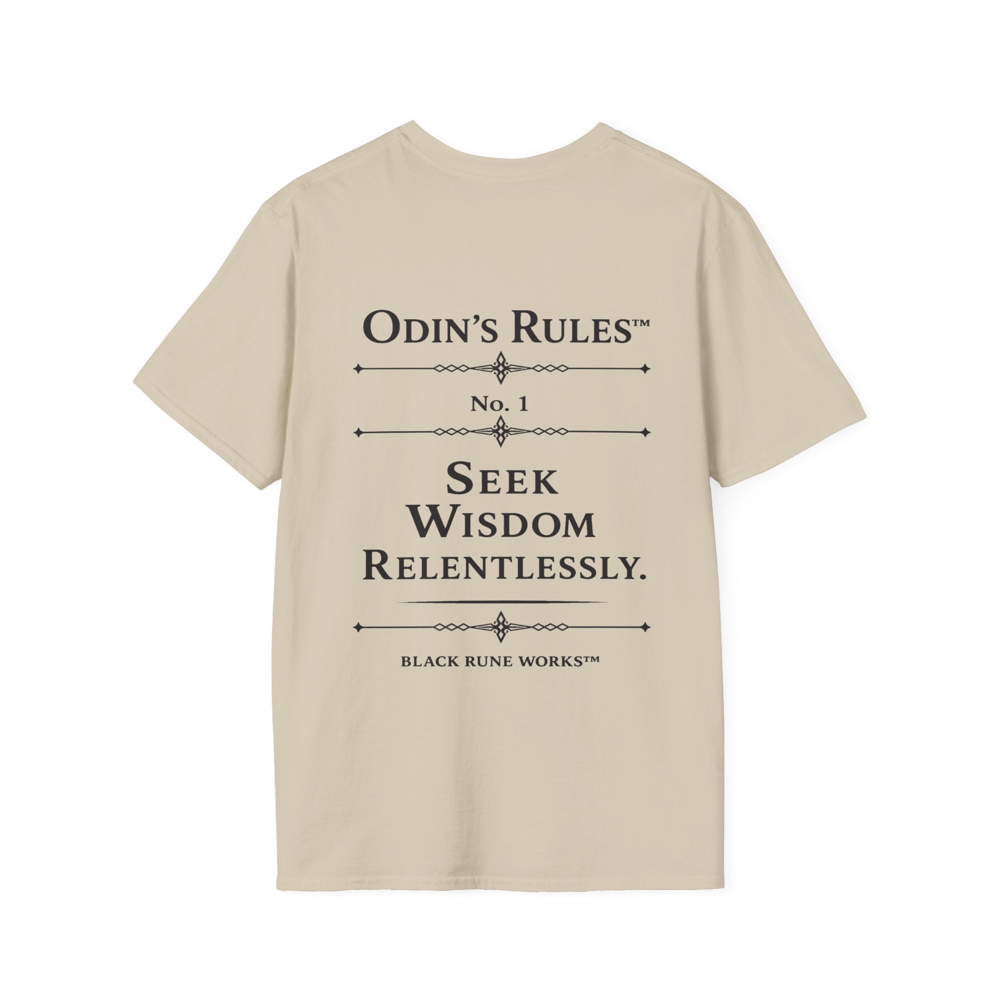 Odin's Rules™ Rule #1 | Seek Wisdom Relentlessly | Viking Norse Warrior Shirt | Black Rune Works