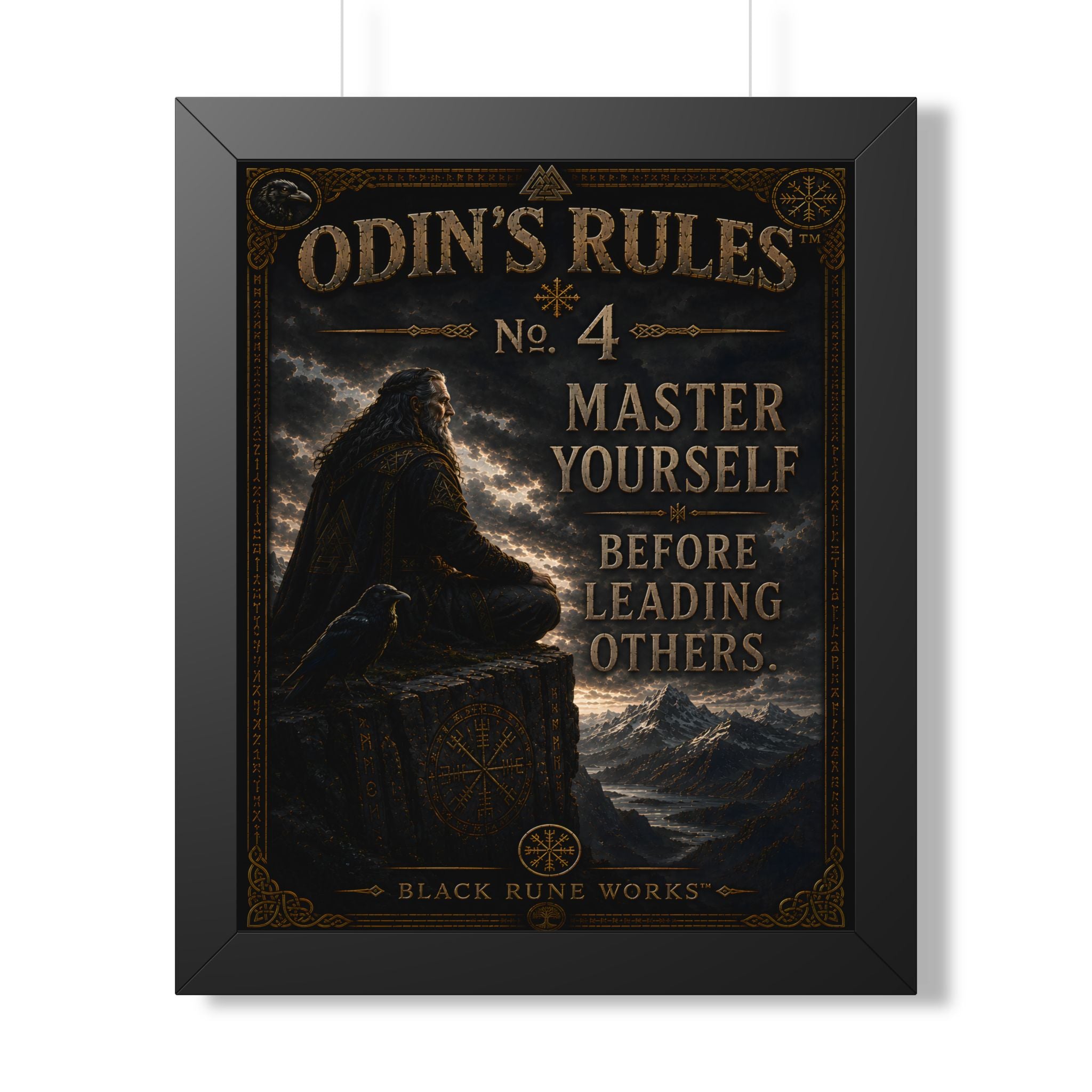 ODIN'S RULES™ No. 4 – Master Yourself Before Leading Others Framed Poster