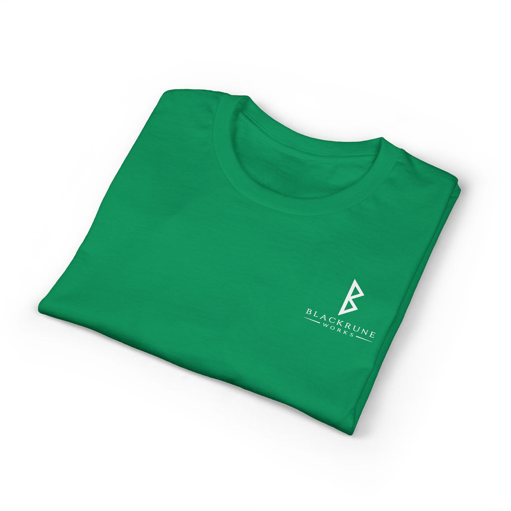 Black Rune Works Signature DryBlend T-Shirt Front and Back Logo