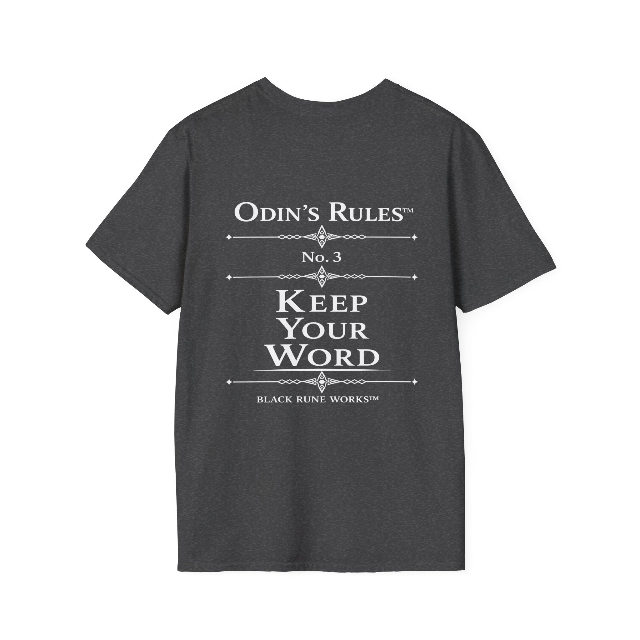 Odin's Rules™ Rule #3 | Keep Your Word | Viking Norse Warrior Shirt | Black Rune Works
