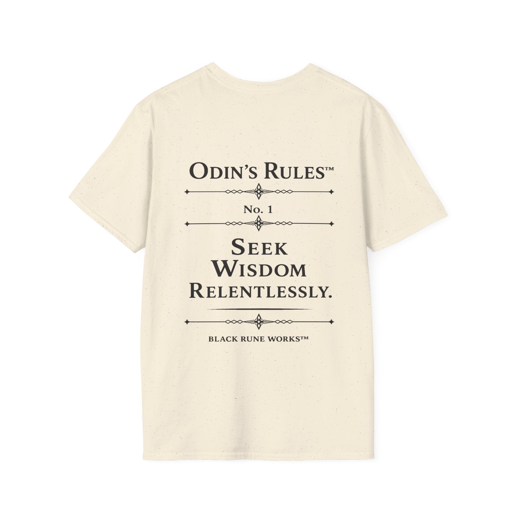 Odin's Rules™ Rule #1 | Seek Wisdom Relentlessly | Viking Norse Warrior Shirt | Black Rune Works