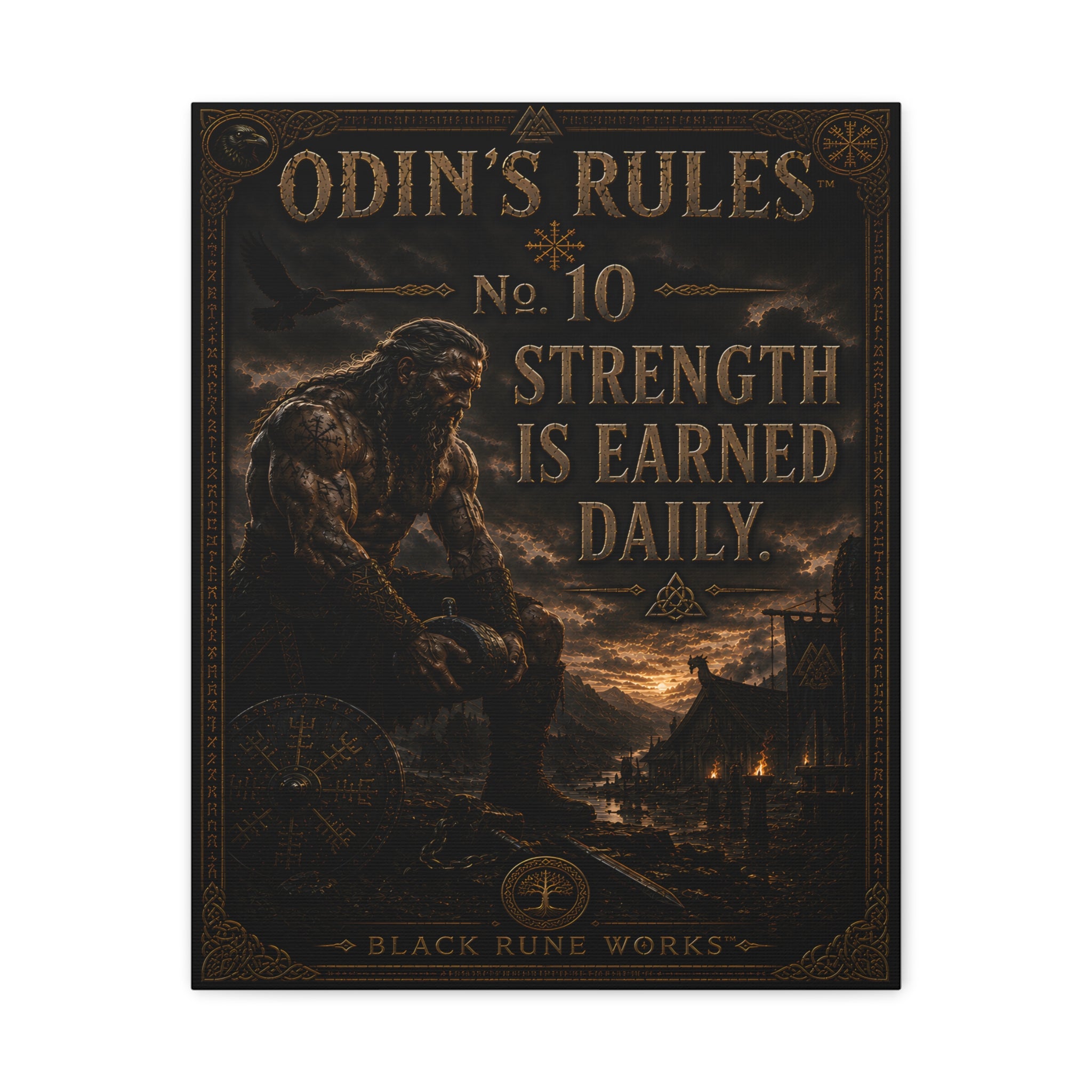 ODIN'S RULES™ No. 10 – Strength Is Earned Daily Canvas