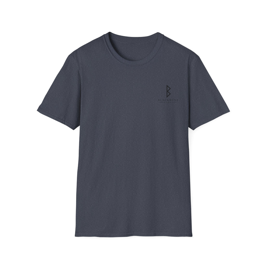 Black Rune Works Logo T Shirt Front and Large Back Logo
