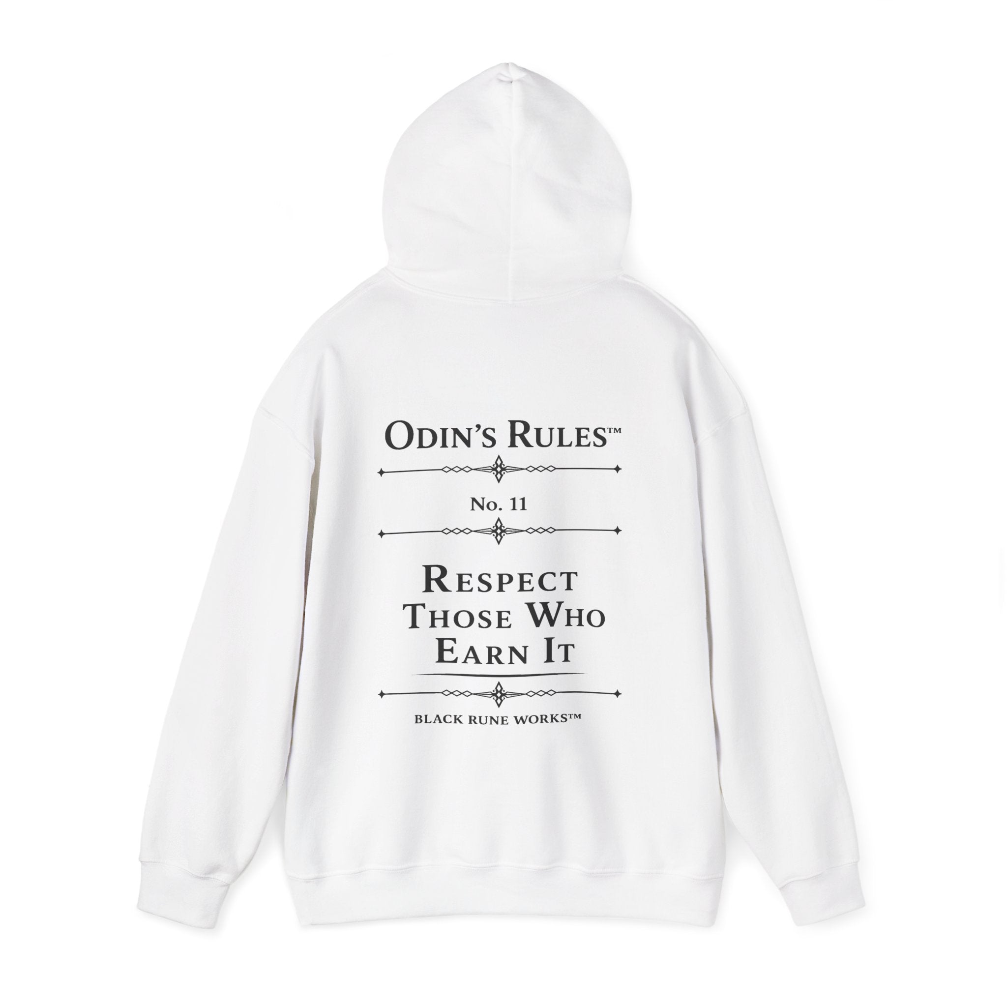 ODIN'S RULES™ Rule #11 | Respect Those Who Earn It | Viking Norse Warrior Hoodie | Black Rune Works