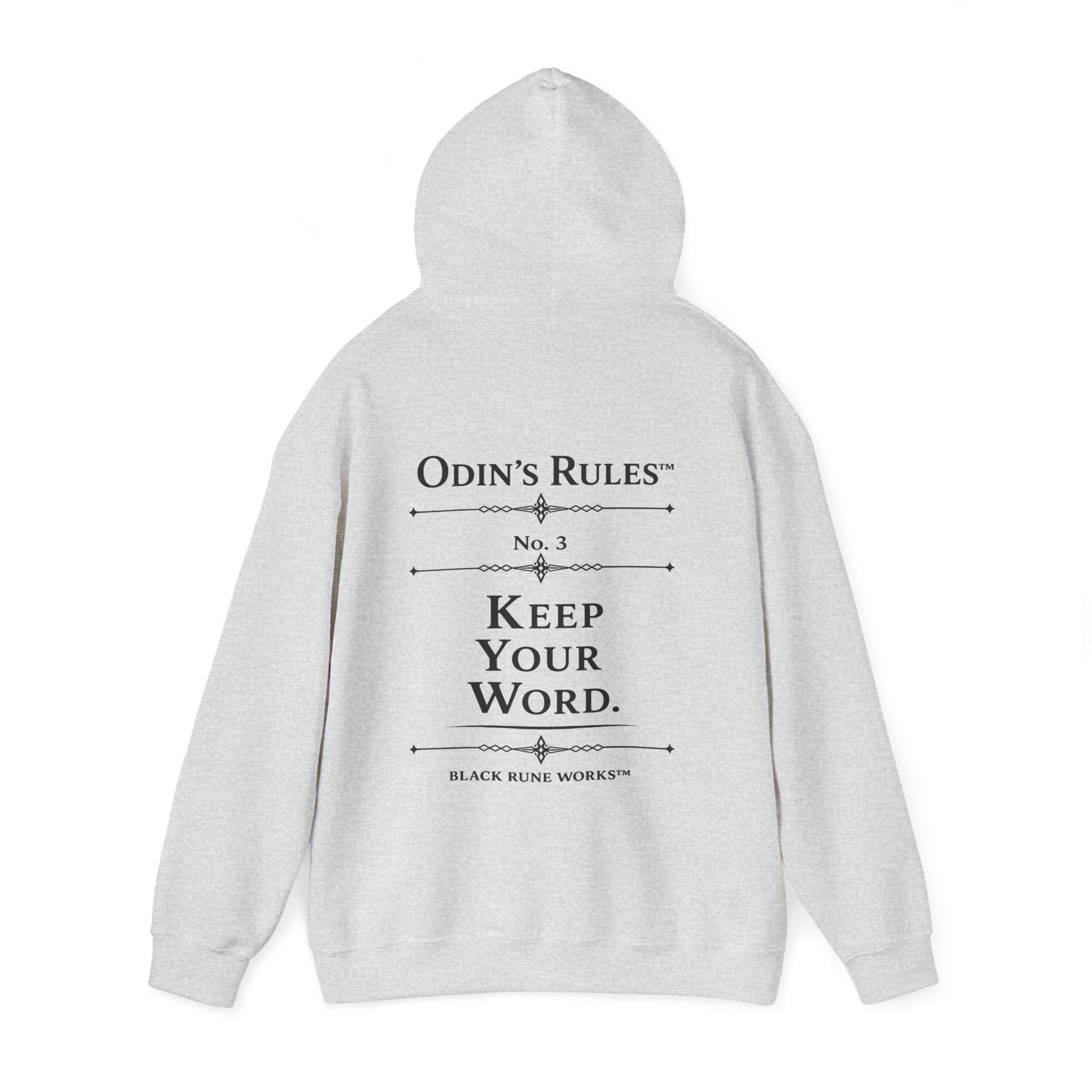 Odin's Rules™ Rule #3 | Keep Your Word | Viking Norse Warrior Hoodie | Black Rune Works