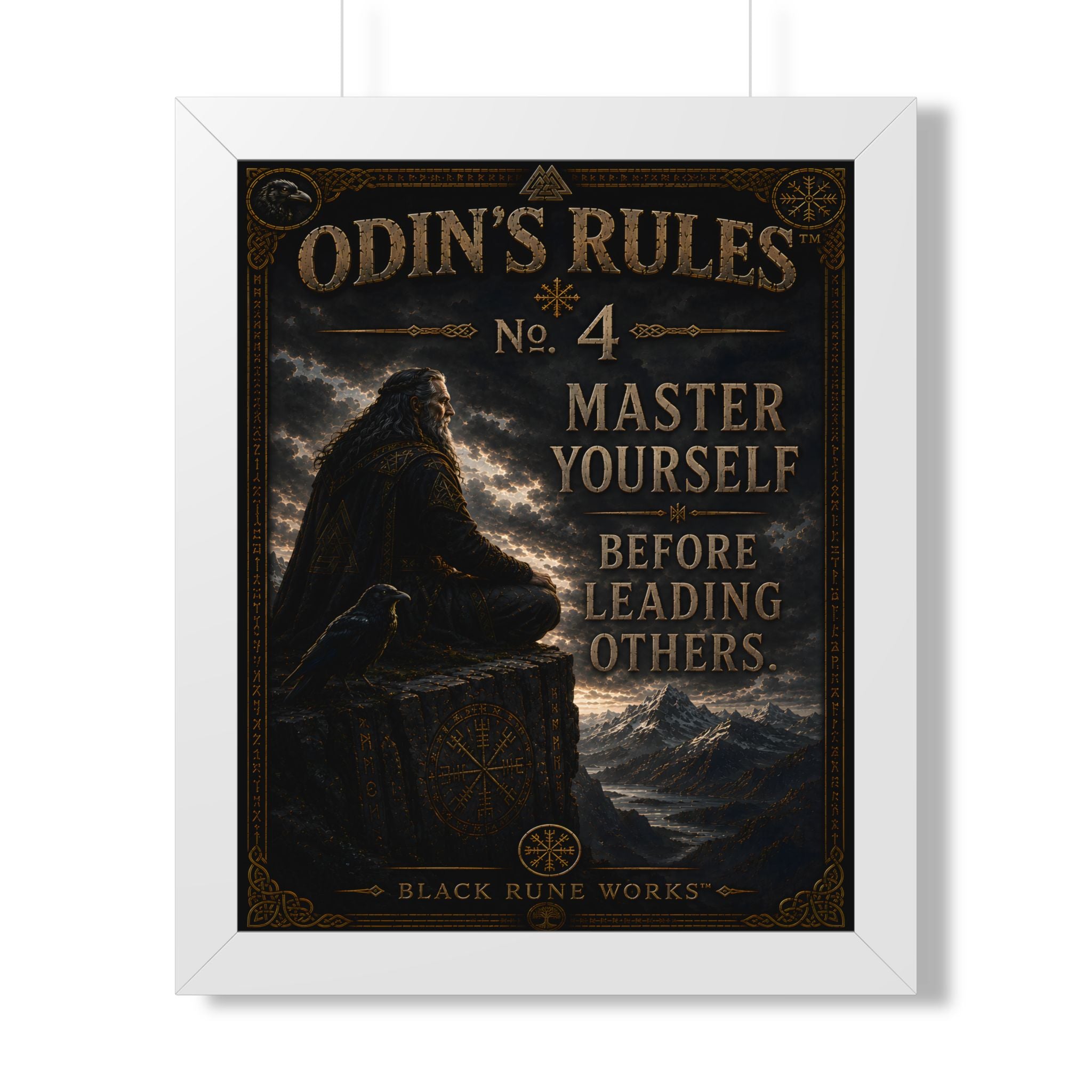 ODIN'S RULES™ No. 4 – Master Yourself Before Leading Others Framed Poster