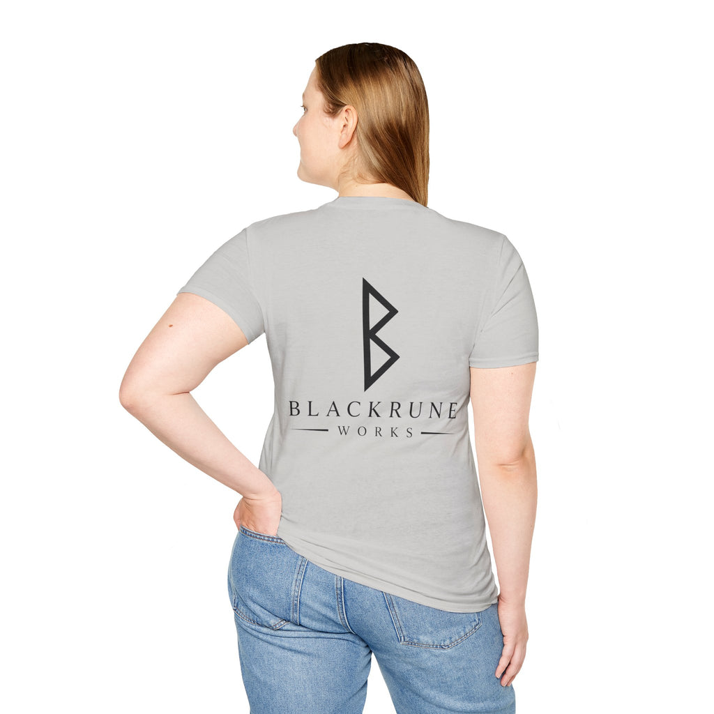 Black Rune Works Logo T Shirt Large Back Logo