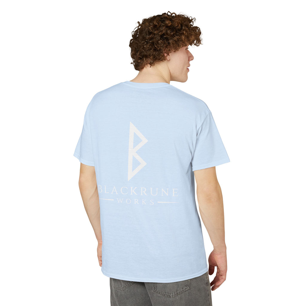 Black Rune Works Signature DryBlend T-Shirt Front and Back Logo