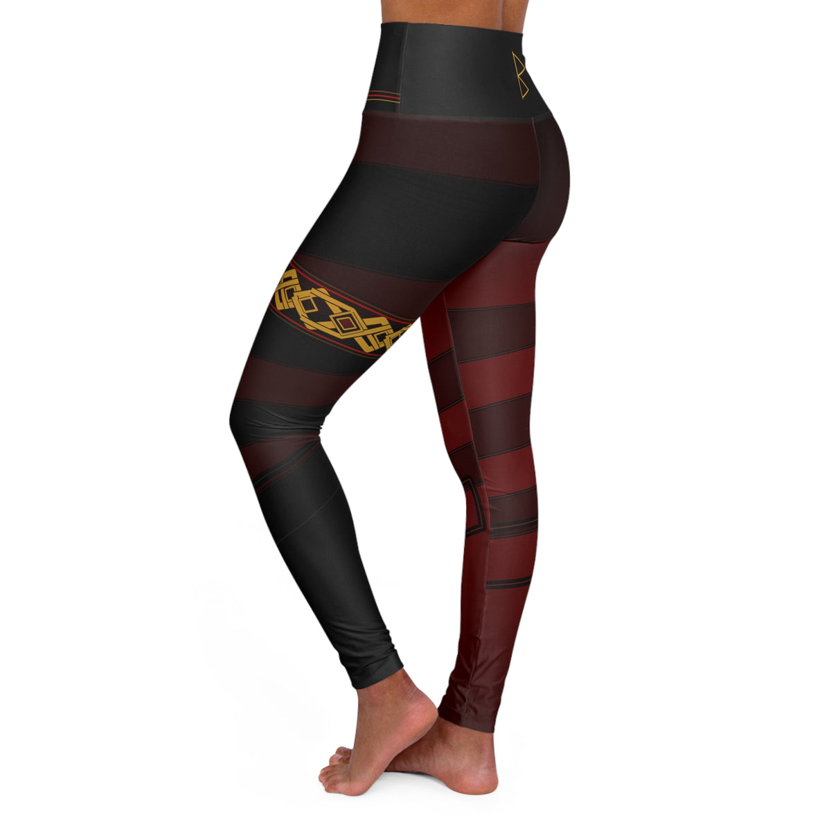 Women’s Burgundy & Black Nordic Rune Leggings