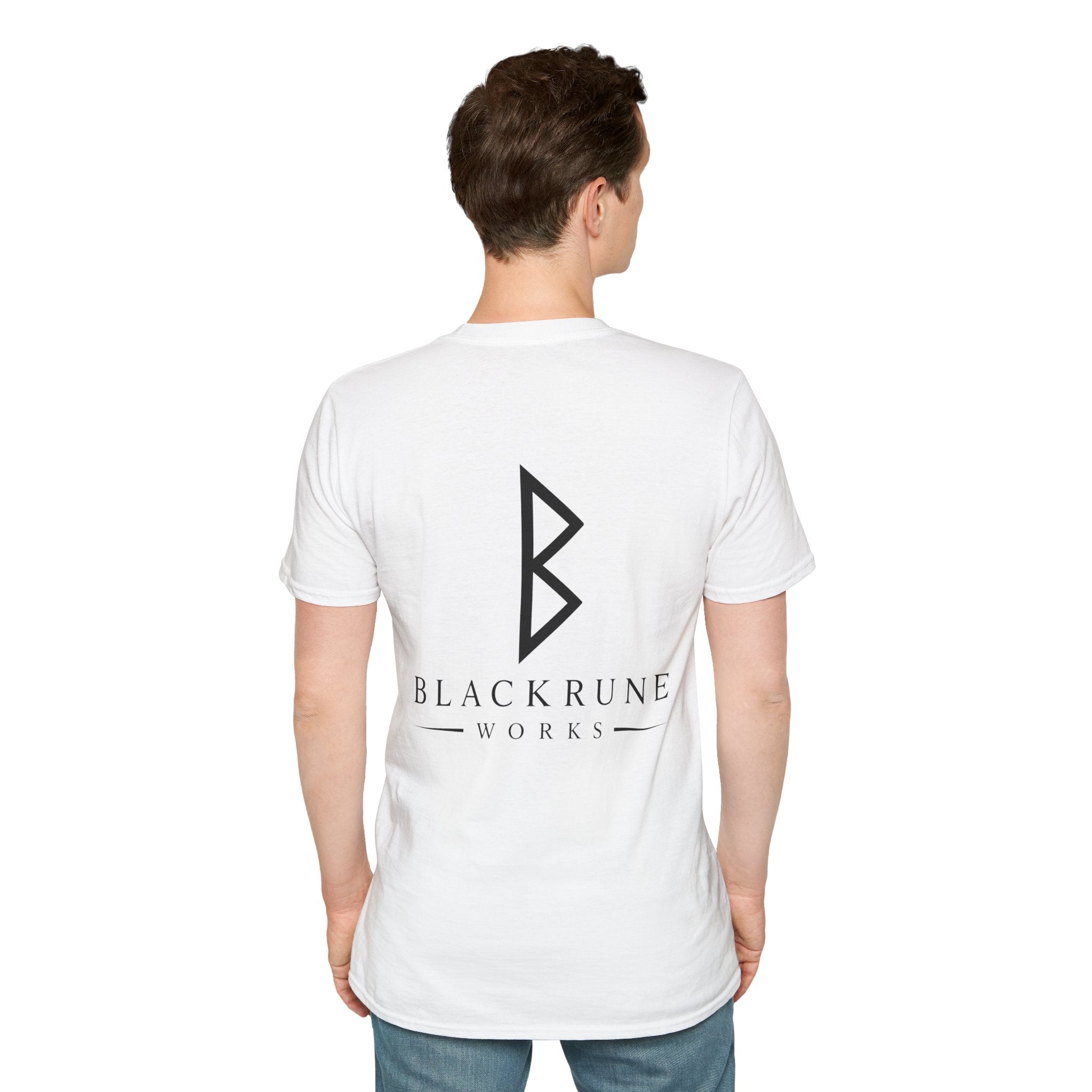Black Rune Works Logo T Shirt Large Back Logo