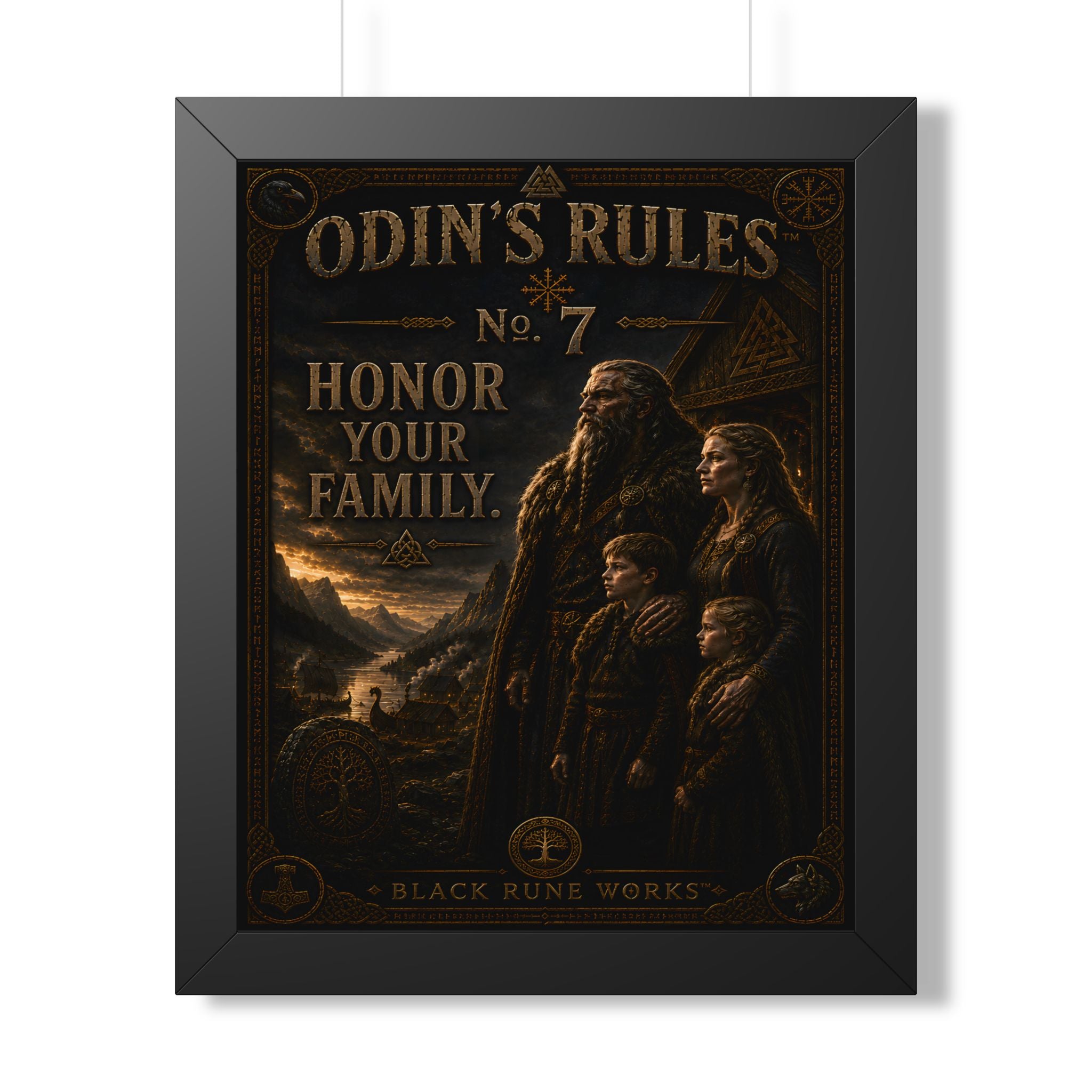ODIN'S RULES™ No. 7 – Honor Your Family Framed Poster