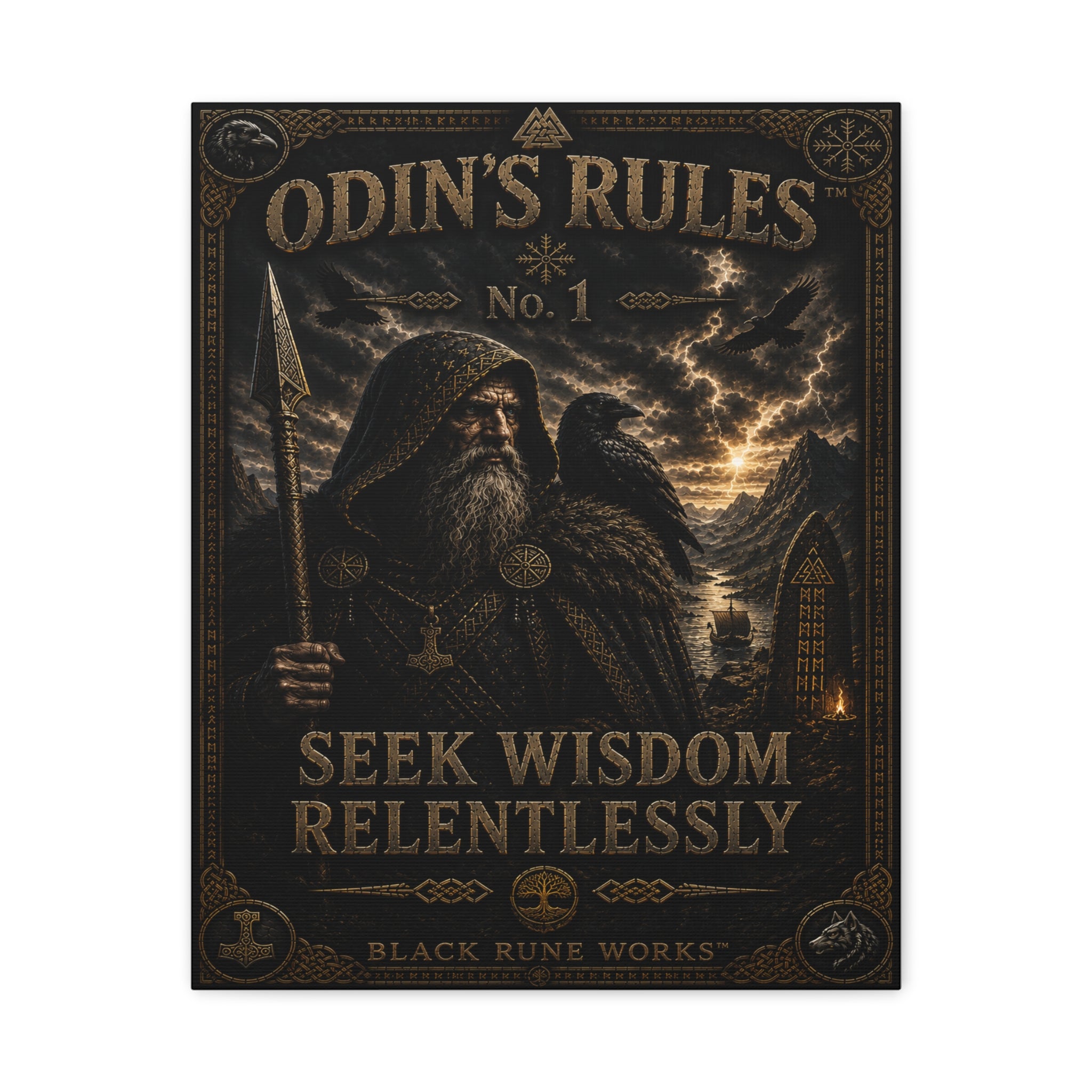 ODIN'S RULES™ No. 1 – Seek Wisdom Relentlessly Canvas