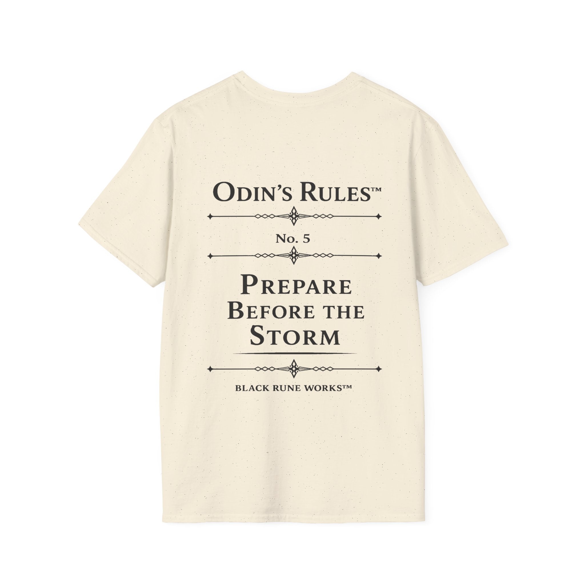 Odin's Rules™ Rule #5 | Prepare Before the Storm | Viking Norse Warrior Shirt | Black Rune Works