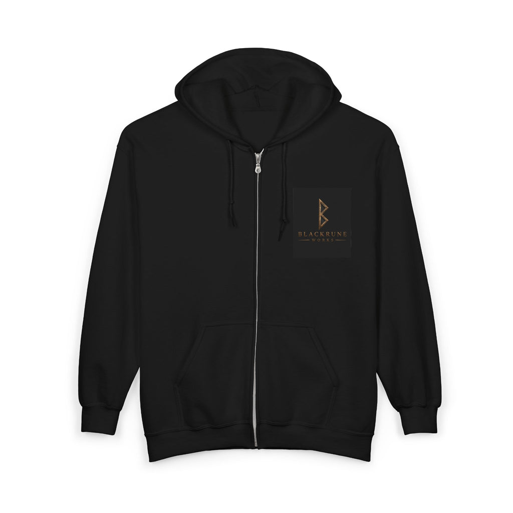 Bronze Mjölnir Full-Zip Hoodie | Thor’s Hammer Norse Rune Hoodie | Black Rune Works