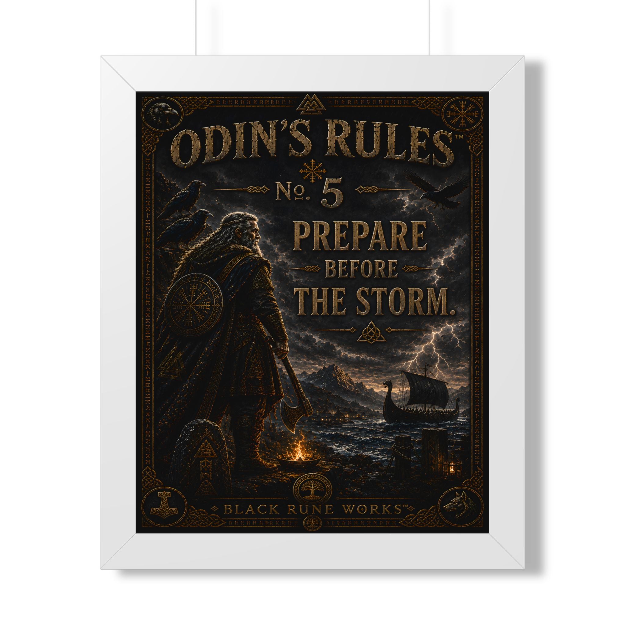 ODIN'S RULES™ No. 5 – Prepare Before The Storm Framed Poster