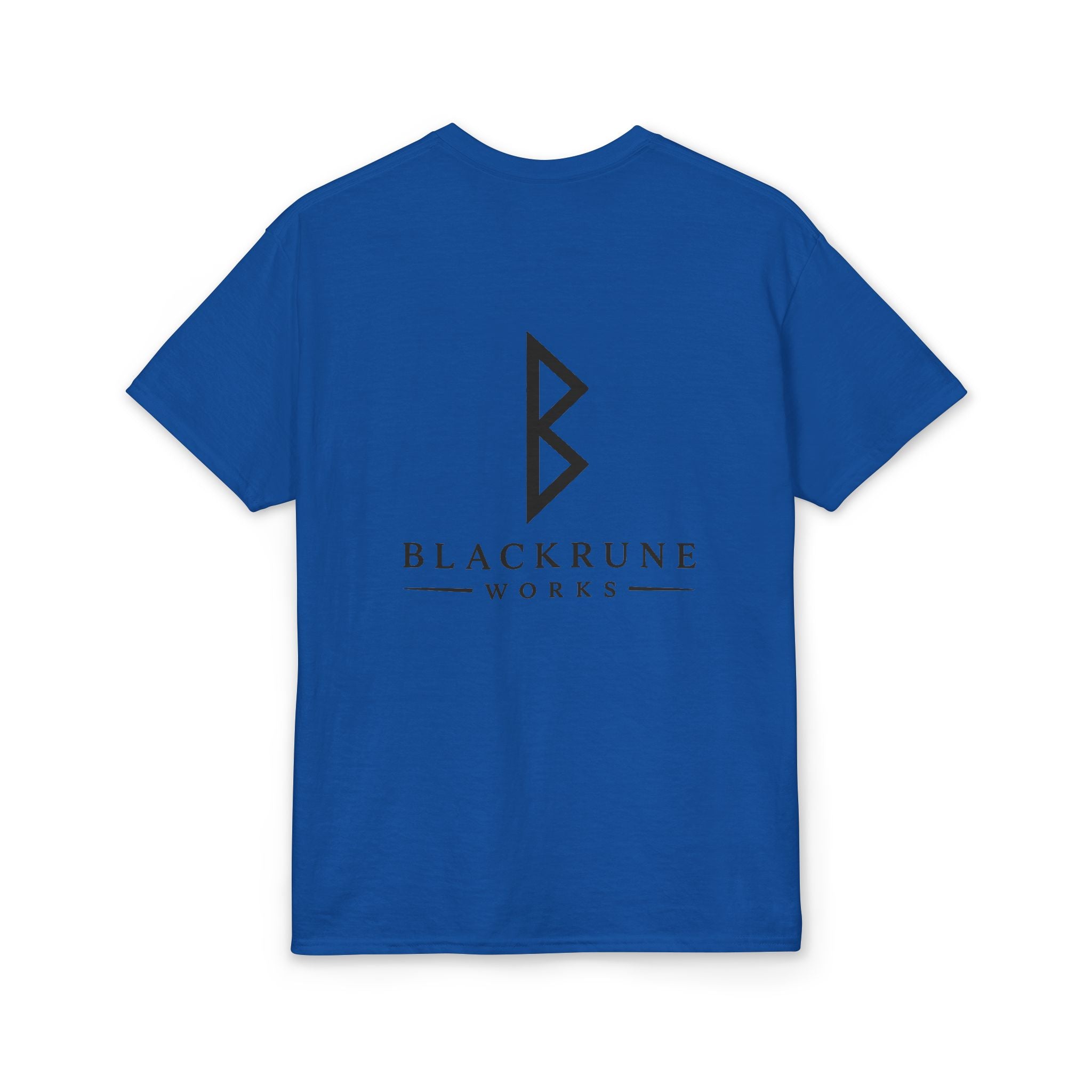 Black Rune Works Signature DryBlend T-Shirt Front and Back Logo