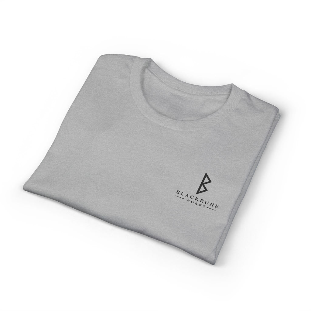 Black Rune Works Signature DryBlend T-Shirt Front and Back Logo