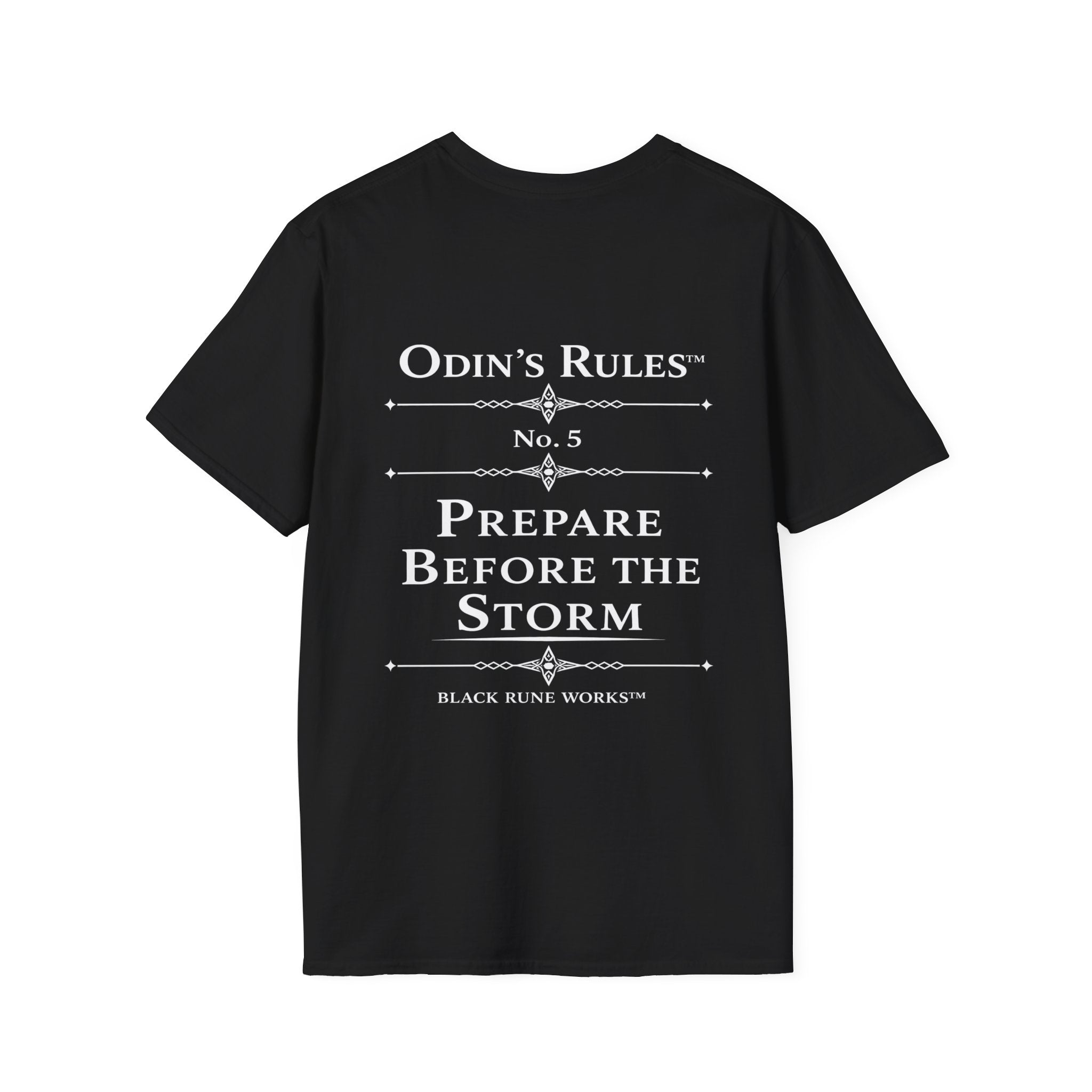 Odin's Rules™ Rule #5 | Prepare Before the Storm | Viking Norse Warrior Shirt | Black Rune Works