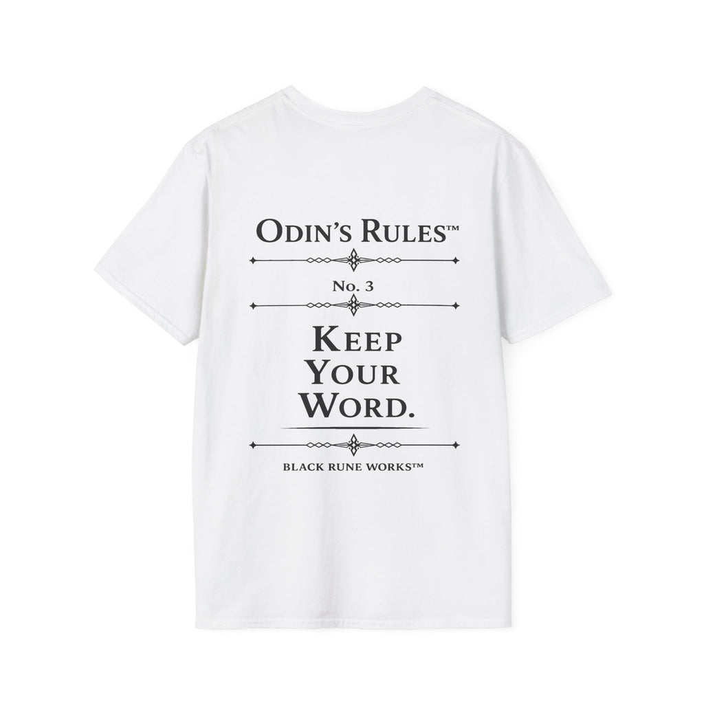 Odin's Rules™ Rule #3 | Keep Your Word | Viking Norse Warrior Shirt | Black Rune Works