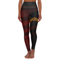 Women’s Burgundy & Black Nordic Knotwork Leggings | High-Waisted Viking Yoga Pants | Black Rune Works