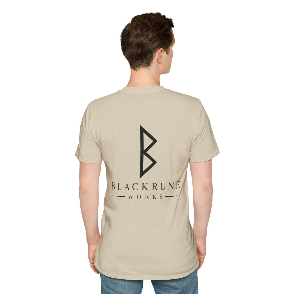 Black Rune Works Logo T Shirt Large Back Logo