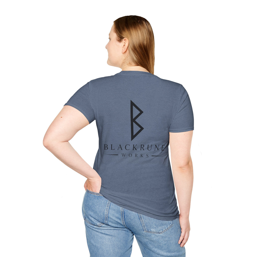 Black Rune Works Logo T Shirt Large Back Logo