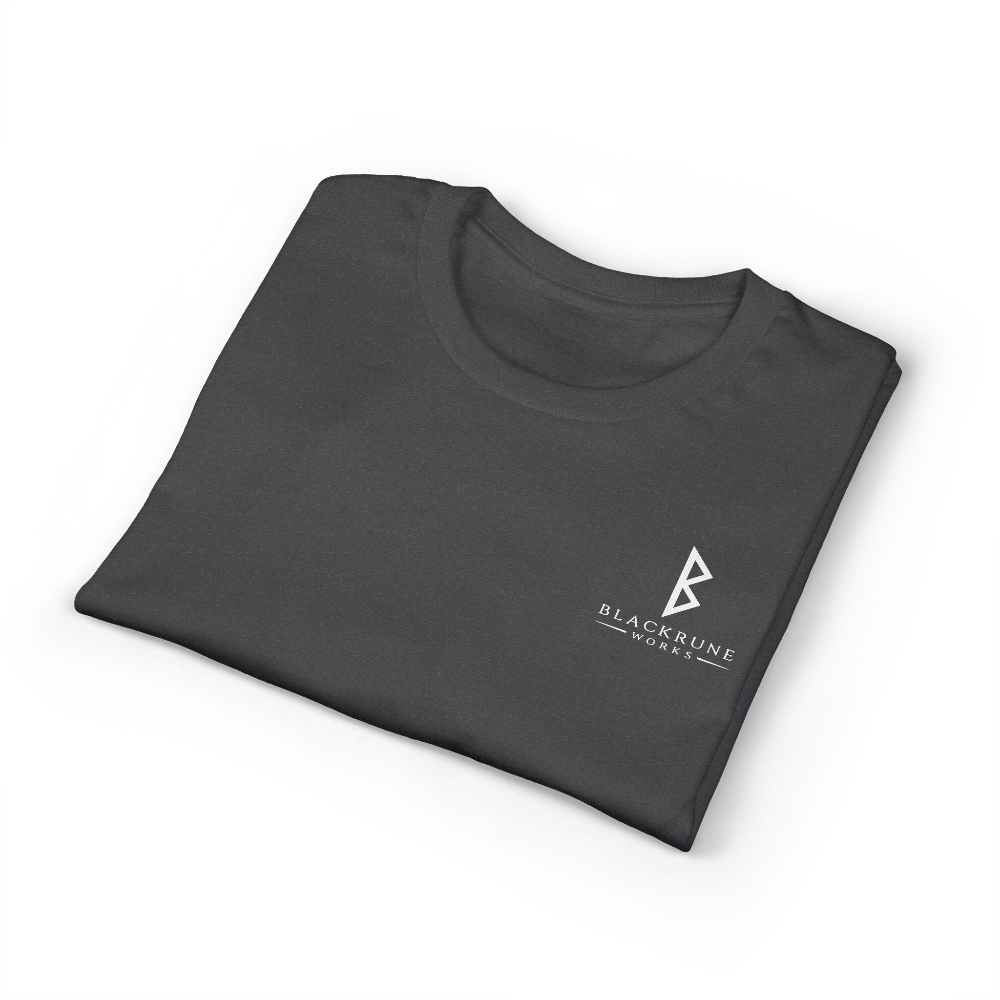 Black Rune Works Signature DryBlend T-Shirt Front and Back Logo