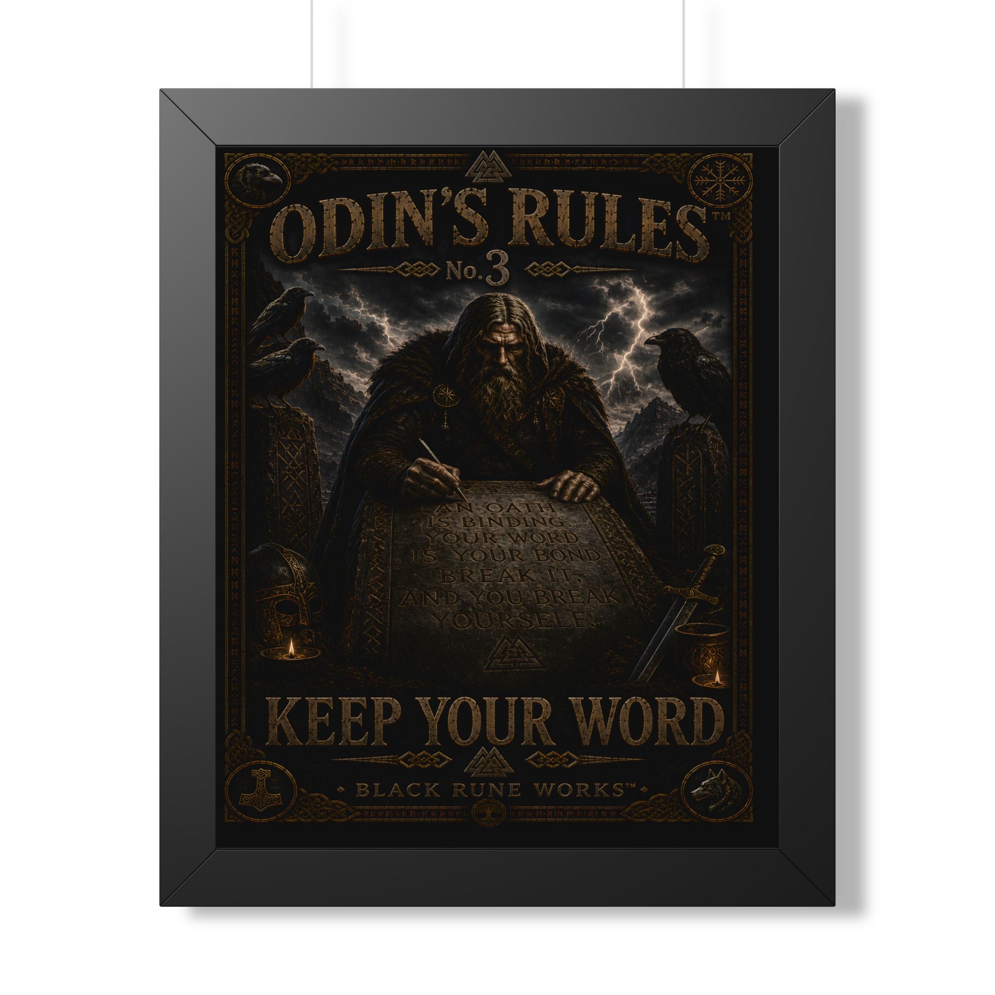 ODIN'S RULES™ No. 3 – Keep Your Word Framed Poster