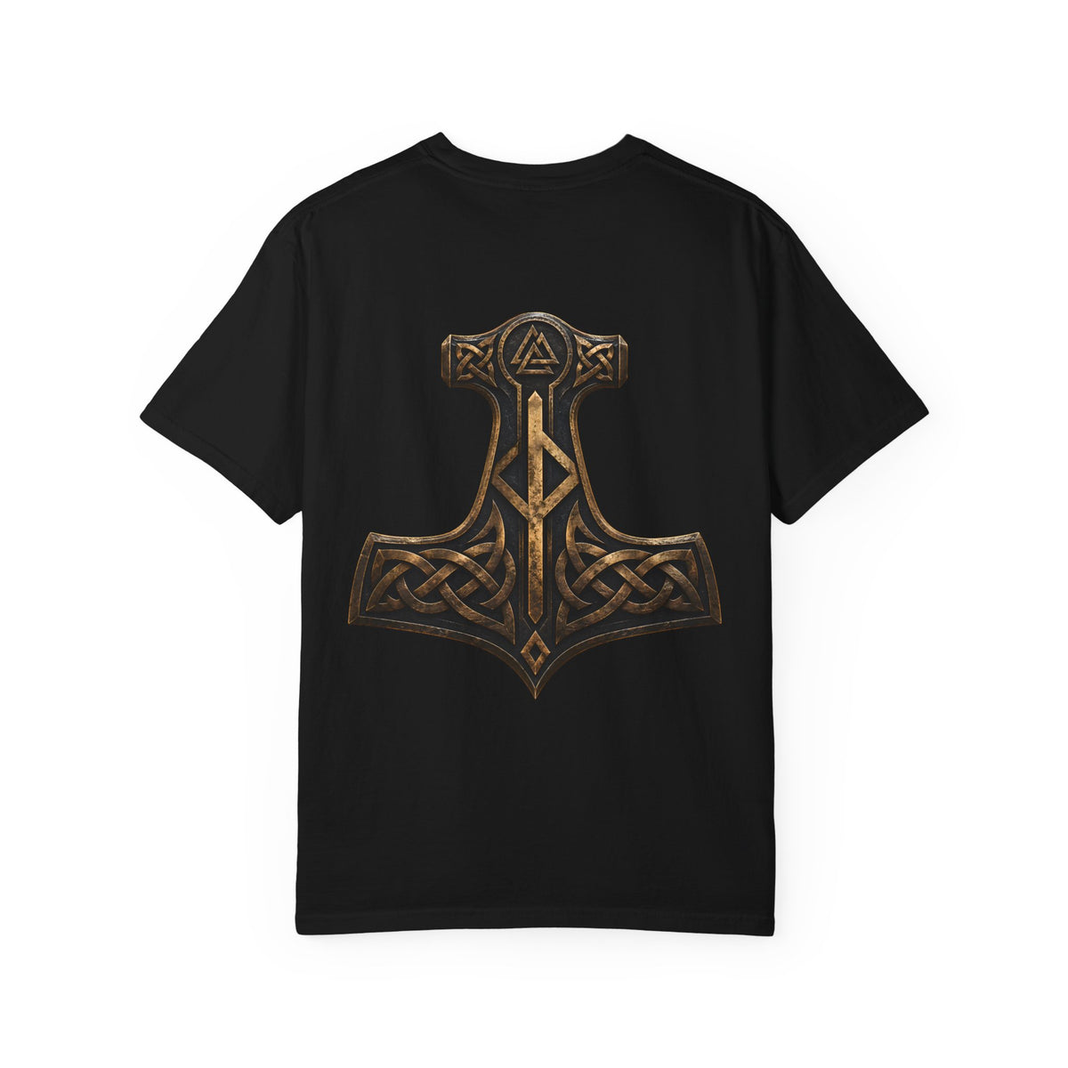 Black Rune Works Bronze Mjölnir Tee | Norse Hammer Rune Shirt