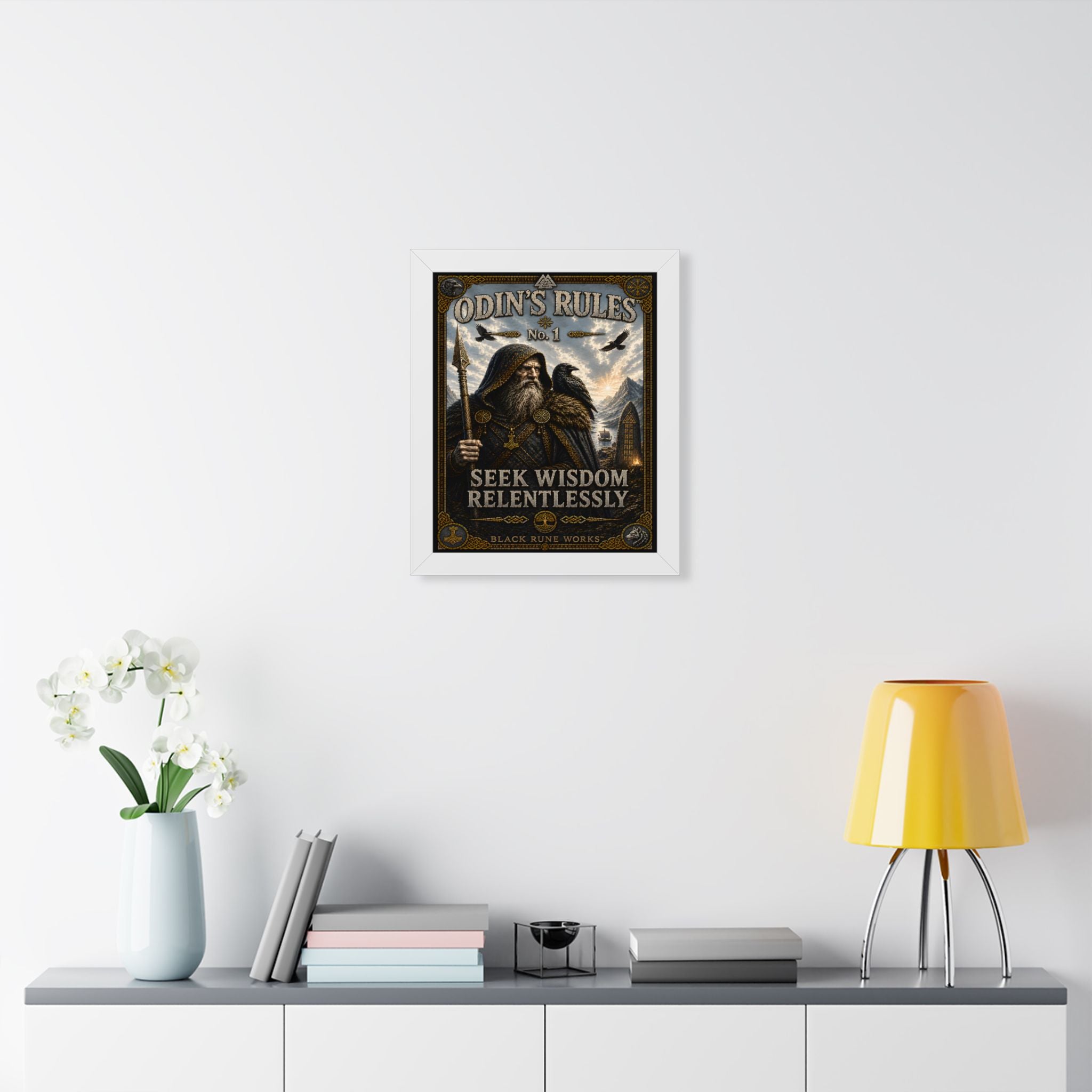 ODIN'S RULES™ No. 1 – Seek Wisdom Relentlessly Framed Poster
