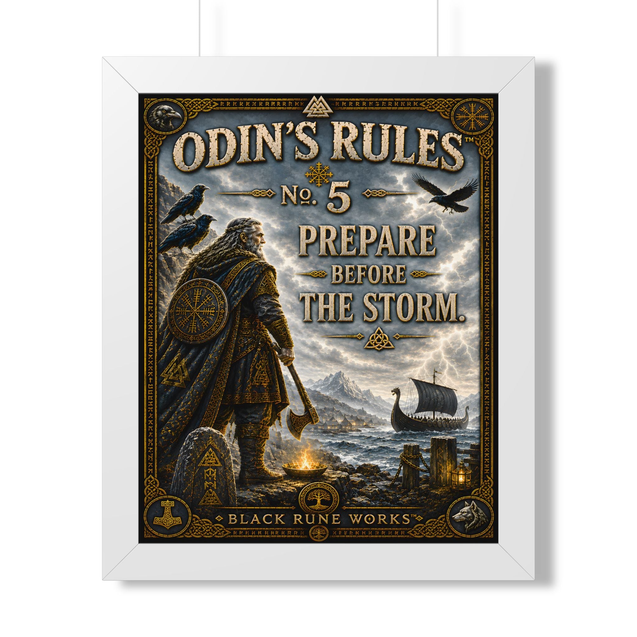 ODIN'S RULES™ No. 5 – Prepare Before The Storm Framed Poster