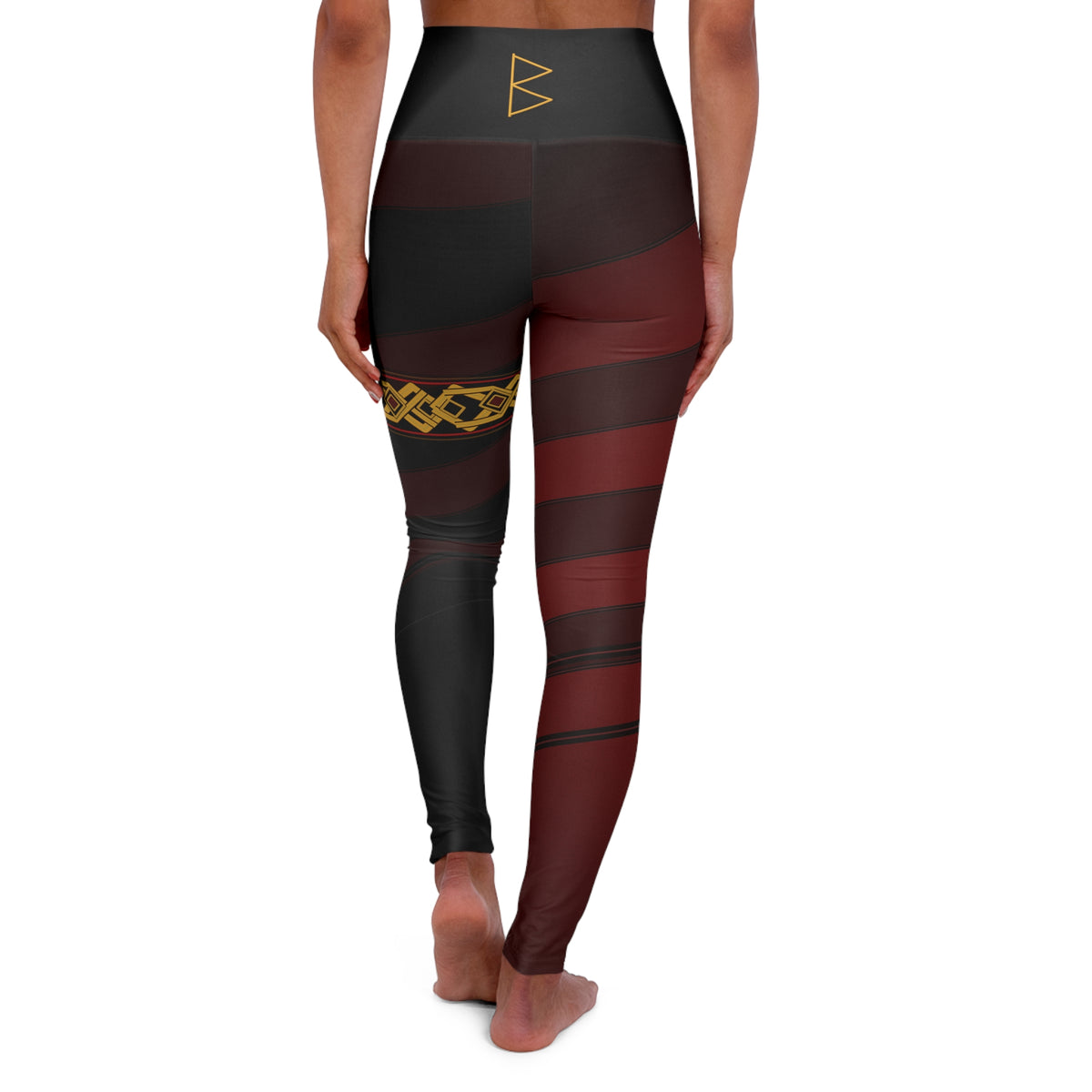 Women’s Burgundy & Black Nordic Rune Leggings