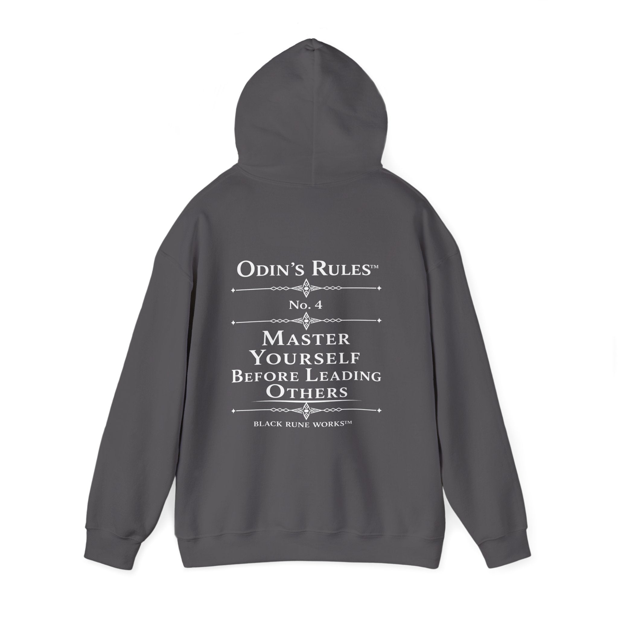 Odin's Rules™ Rule #4 | Master Yourself Before Leading Others | Viking Norse Warrior Hoodie | Black Rune Works