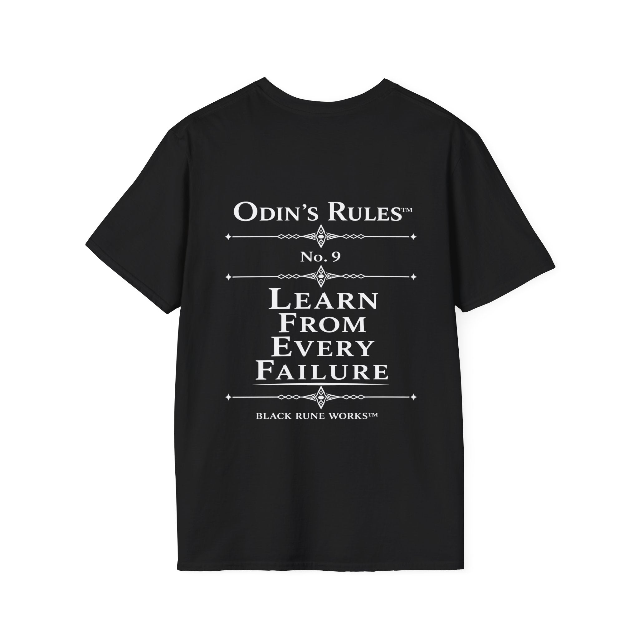 Odin's Rules™ Rule #9 | Learn From Every Failure | Viking Norse Warrior Shirt | Black Rune Works