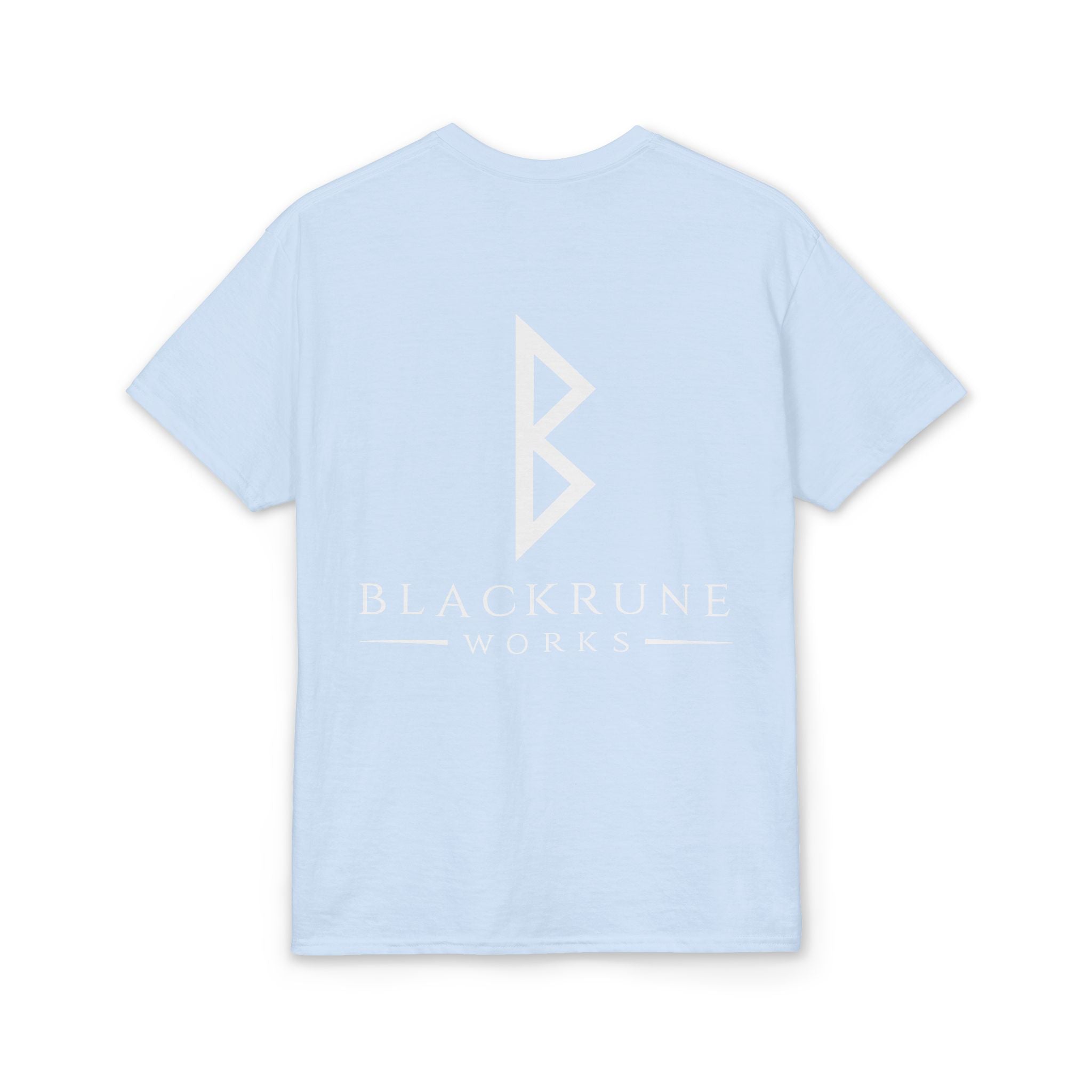 Black Rune Works Signature DryBlend T-Shirt Front and Back Logo