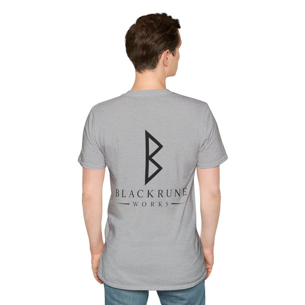 Black Rune Works Logo T Shirt Large Back Logo