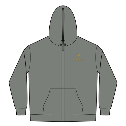 Gold Yggdrasil Rune Sherpa-Lined Full-Zip Hoodie — Black Rune Works product image 2