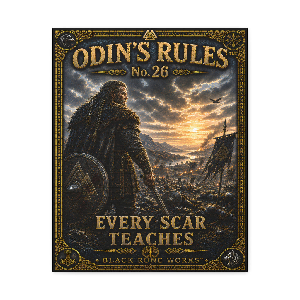 ODIN'S RULES™ No. 26 – Every Scar Teaches | Viking Inspirational Canvas Print