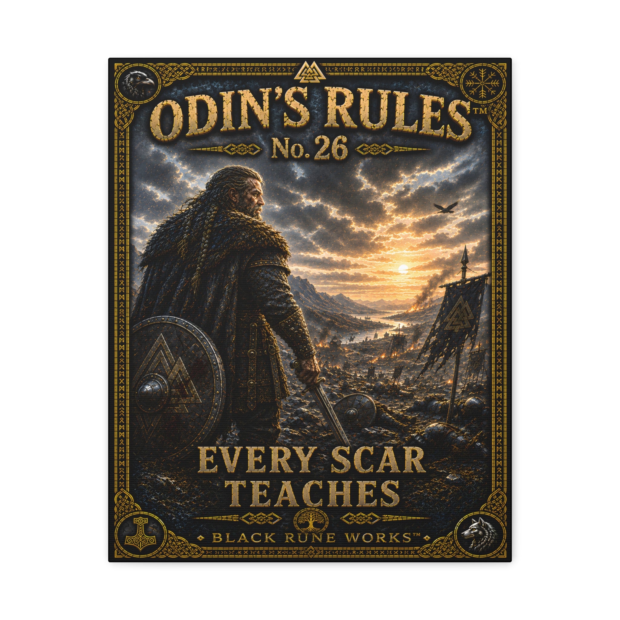ODIN'S RULES™ No. 26 – Every Scar Teaches | Viking Inspirational Canvas Print