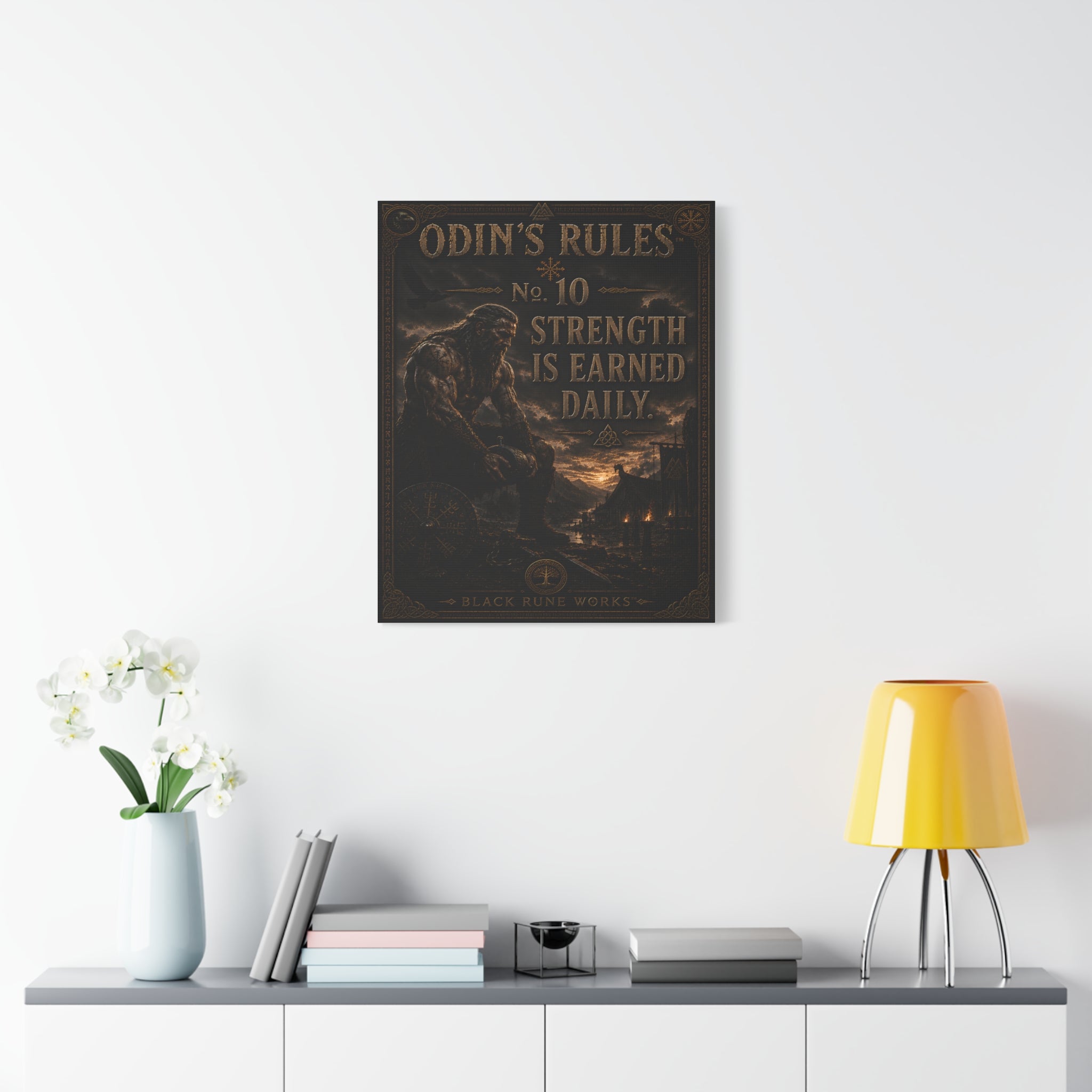 ODIN'S RULES™ No. 10 – Strength Is Earned Daily Canvas