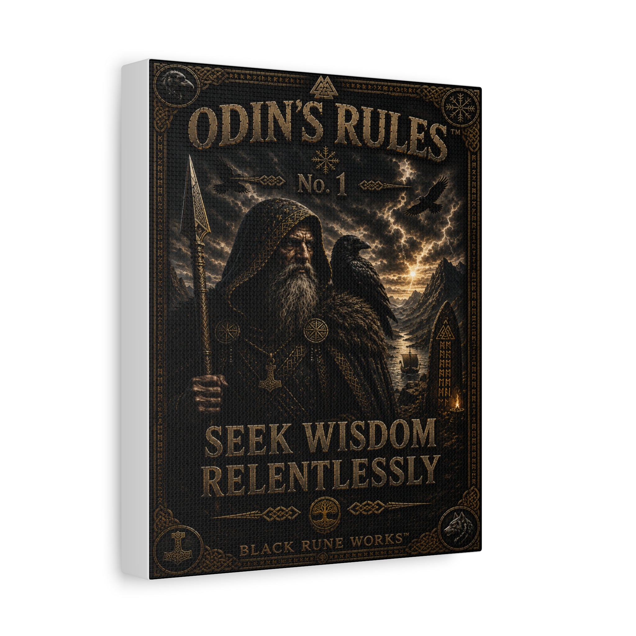 ODIN'S RULES™ No. 1 – Seek Wisdom Relentlessly Canvas
